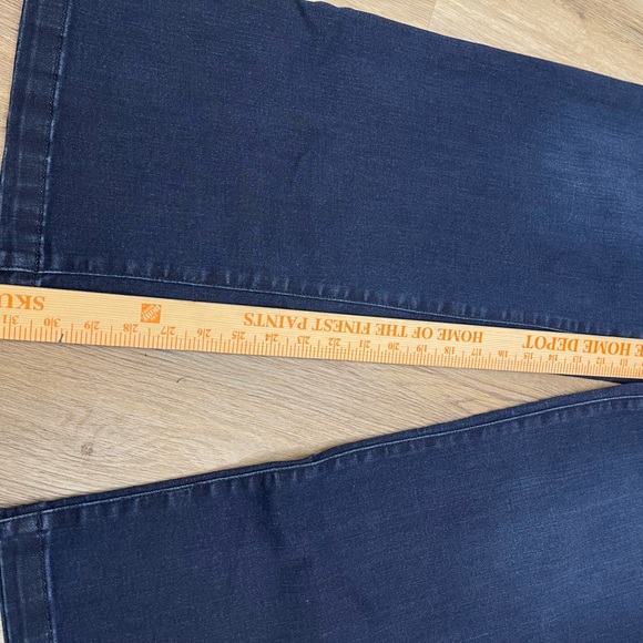 NYDJ Dark Blue Denim Wide Leg Flare Jeans - Picture 2 of 8